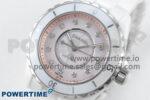 J13 38mm White Ceramic HTF 1:1 Best Edition Pink MOP Dial Diamonds Markers on Bracelet A2892 - Image 3