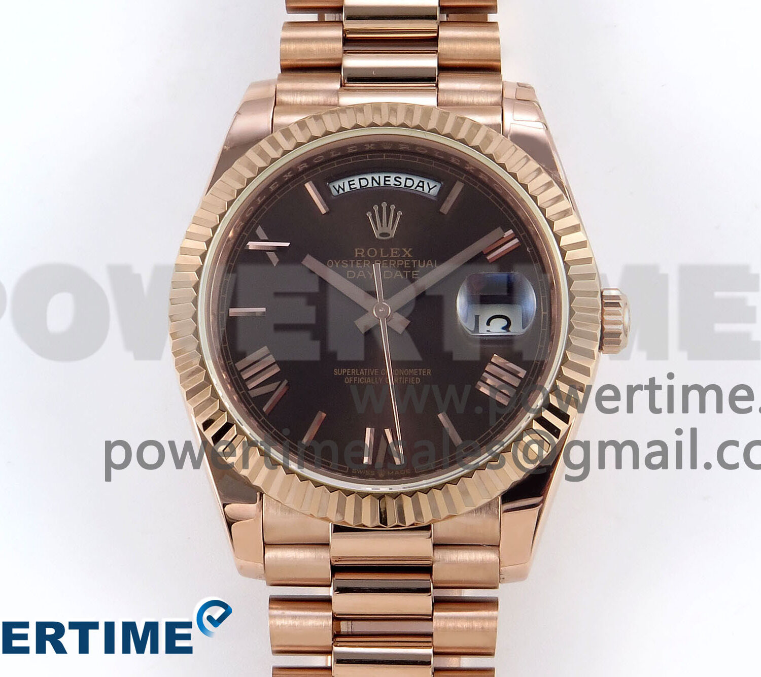 Day Date 40 RG 228235 KF 1:1 Best Edition Brown Roman Dial on President Bracelet VR3255 (Gain Weight)