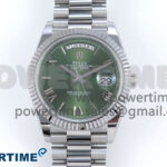 Day Date 40 SS 228239 Noob 1:1 Best Edition Green Roman Dial on President Bracelet A2836 (Gain Weight)
