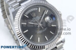 Day Date 40 SS 228239 Noob 1:1 Best Edition Gray Stick Dial on President Bracelet A2836 (Gain Weight) - Image 2