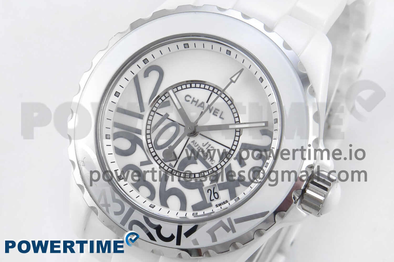 J13 38mm White Ceramic HTF 1:1 Best Edition Numbers Dial on Bracelet A2892 - Image 3