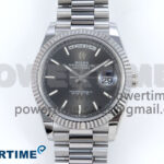 Day Date 40 SS 228239 Noob 1:1 Best Edition Gray Stick Dial on President Bracelet A2836 (Gain Weight)