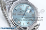 Day Date 40 SS 228239 Noob 1:1 Best Edition Ice Blue Roman Dial on President Bracelet A2836 (Gain Weight) - Image 2