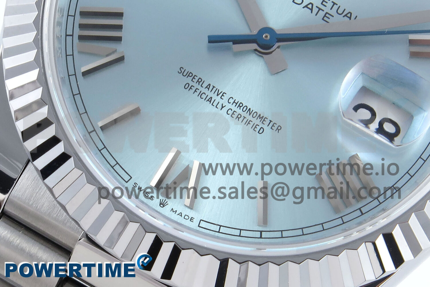 Day Date 40 SS 228239 Noob 1:1 Best Edition Ice Blue Roman Dial on President Bracelet A2836 (Gain Weight) - Image 5
