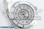 J13 38mm White Ceramic HTF 1:1 Best Edition White Dial Diamonds/Numbers Makers on Bracelet A2892 - Image 2