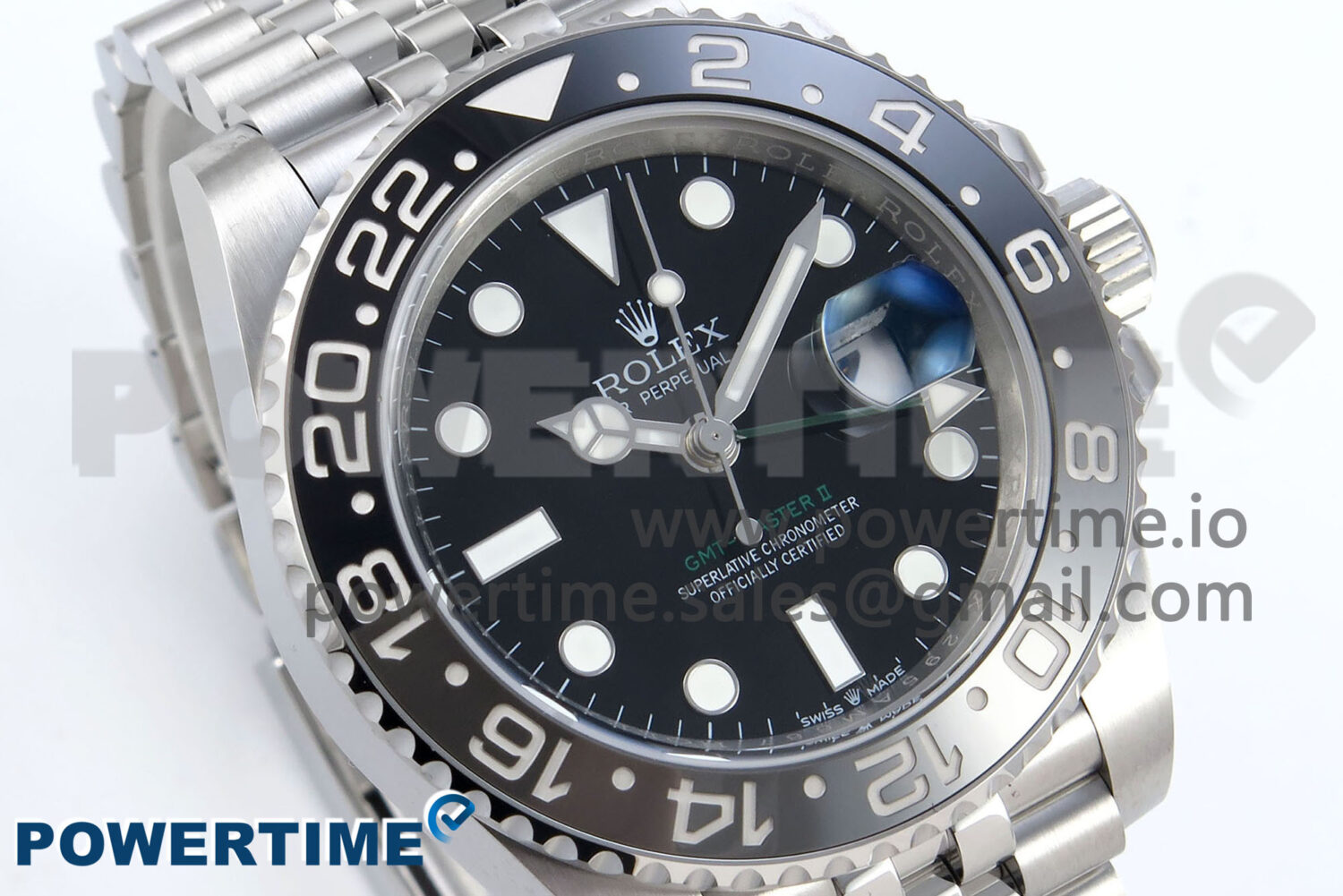 GMT-Master II 126710 GRNR Black/Gray Ceramic 904L Steel EWE 1:1 Best Edition on Jubilee Strap EWE3285 V5 - Image 2
