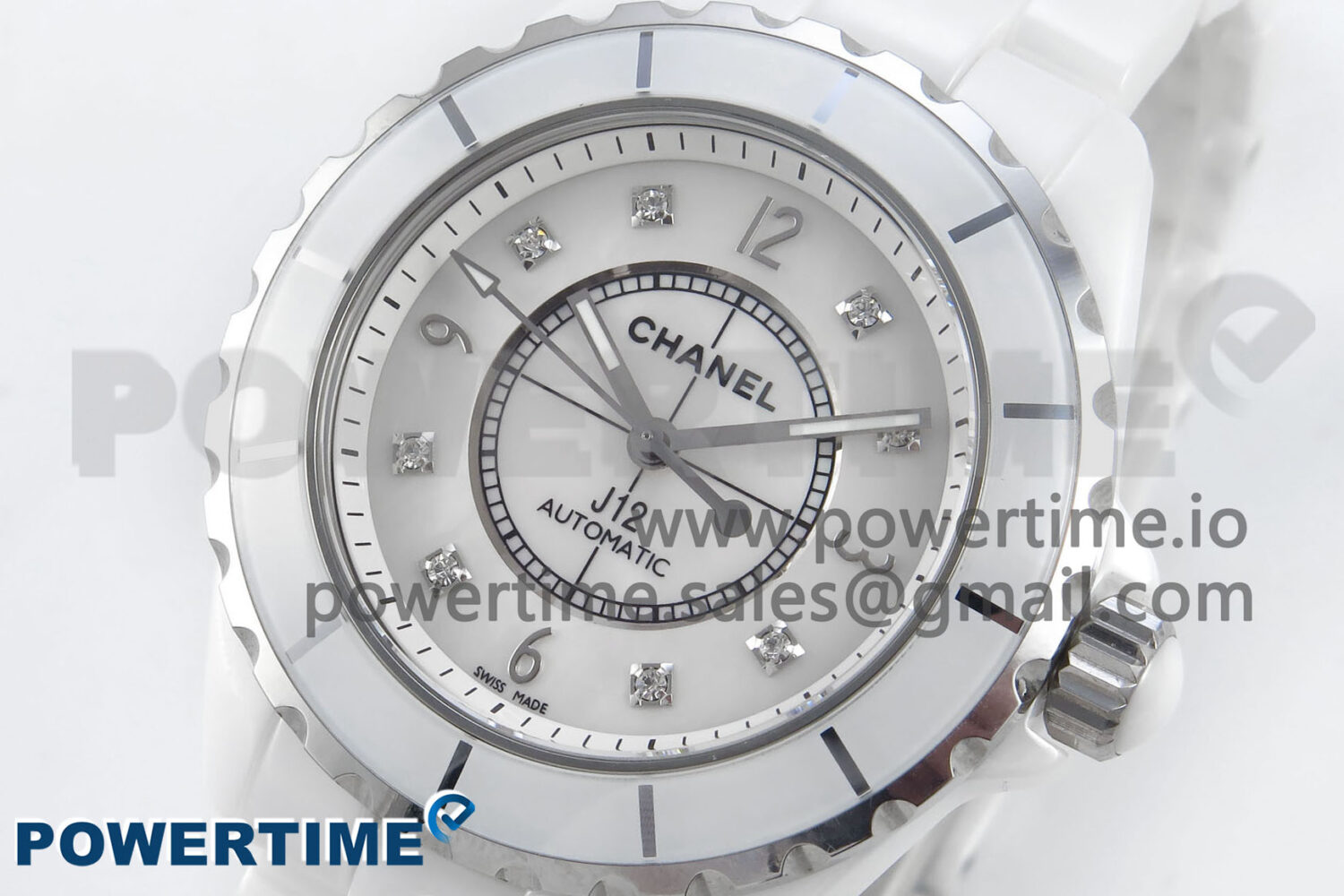 J13 38mm White Ceramic HTF 1:1 Best Edition White Dial Diamonds/Numbers Makers on Bracelet A2892 - Image 3