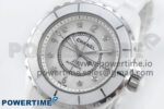 J13 38mm White Ceramic HTF 1:1 Best Edition White Dial Diamonds/Numbers Makers on Bracelet A2892 - Image 3