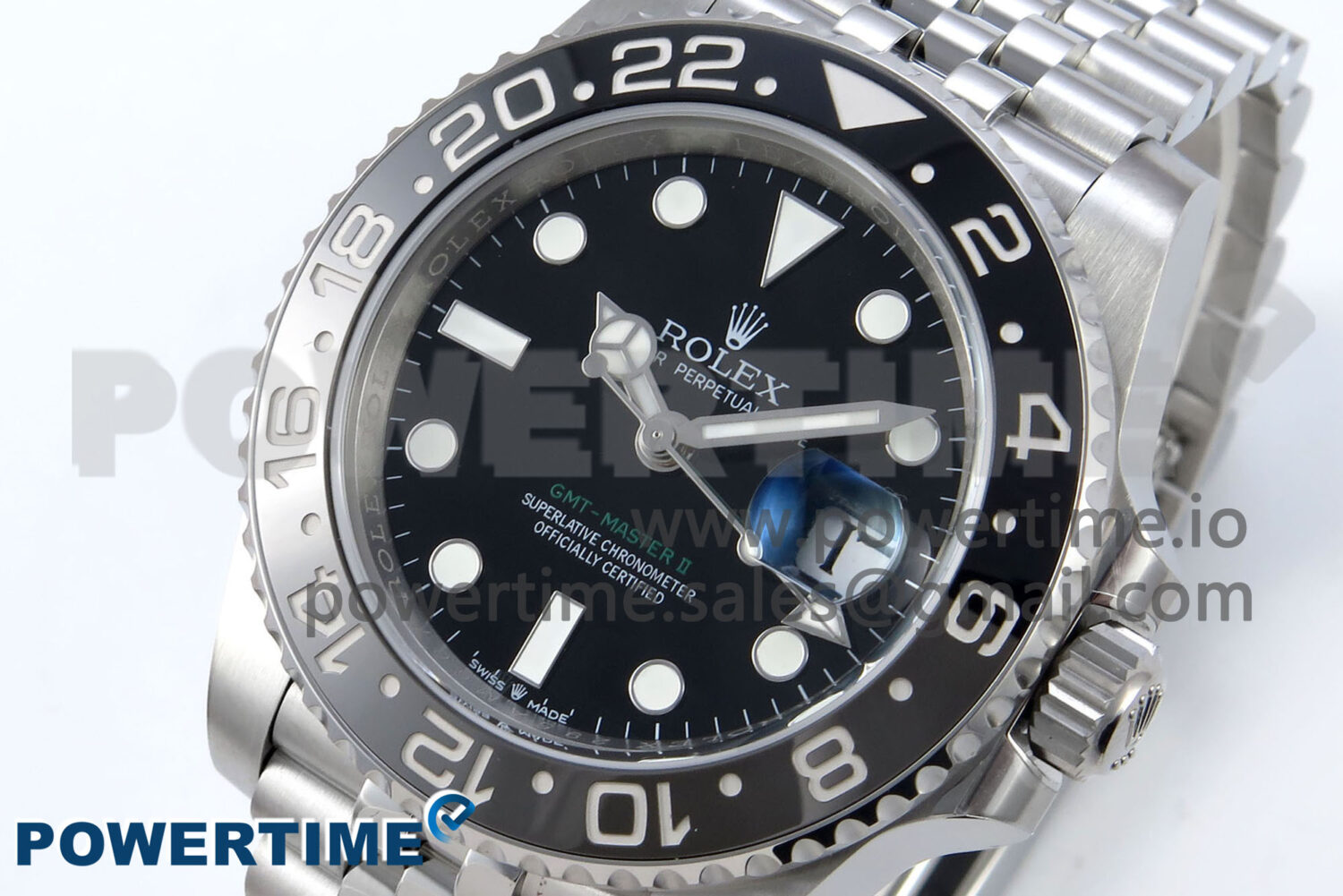 GMT-Master II 126710 GRNR Black/Gray Ceramic 904L Steel EWE 1:1 Best Edition on Jubilee Strap EWE3285 V5 - Image 3