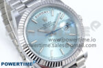 Day Date 40 SS 228239 Noob 1:1 Best Edition Ice Blue Stick Dial on President Bracelet A2836 (Gain Weight) - Image 2