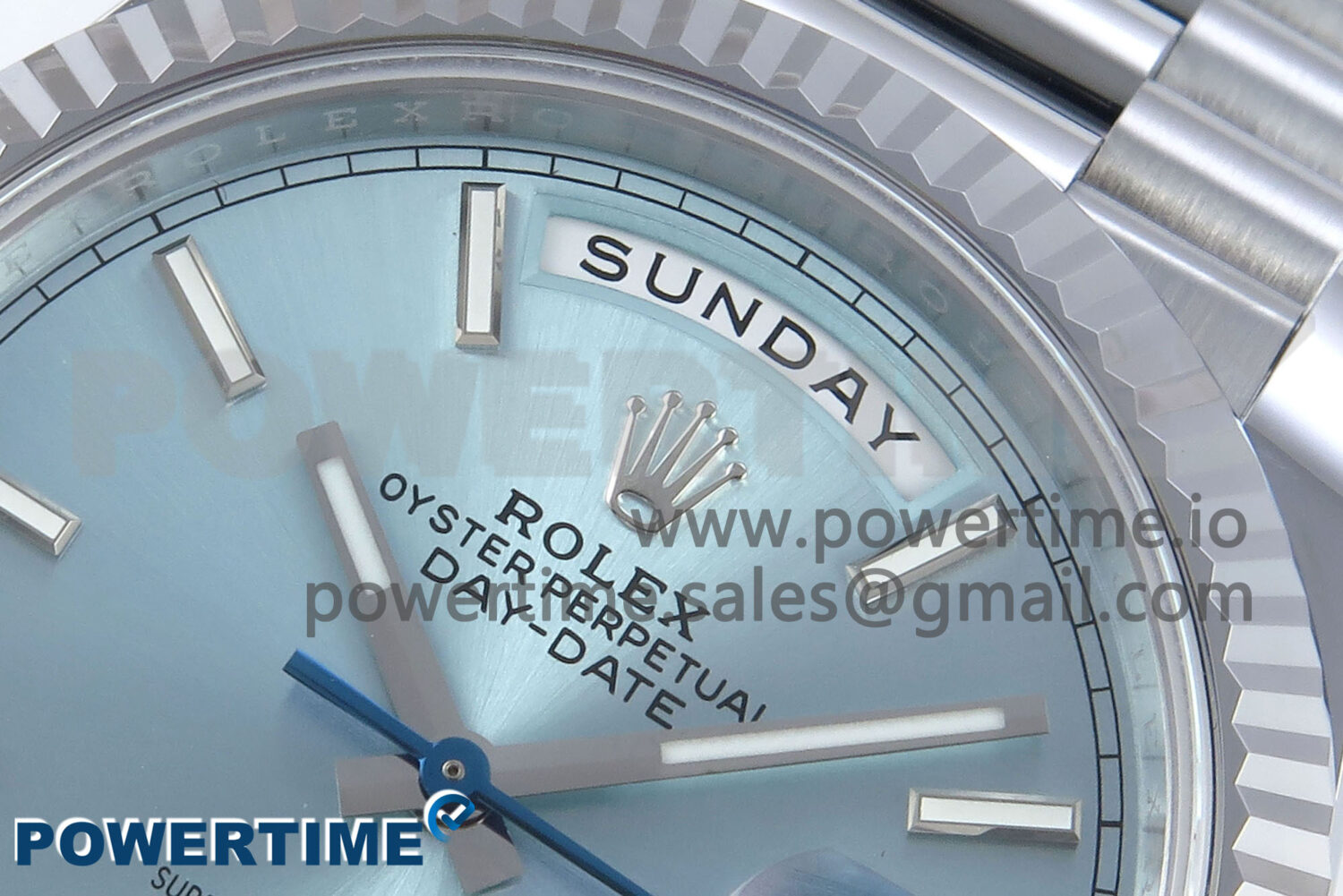 Day Date 40 SS 228239 Noob 1:1 Best Edition Ice Blue Stick Dial on President Bracelet A2836 (Gain Weight) - Image 4