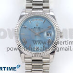 Day Date 40 SS 228236 KF 1:1 Best Edition Ice Blue Roman Dial on President Bracelet VR3255 (Gain Weight)