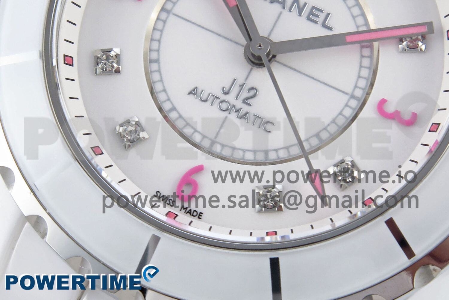 J13 38mm White Ceramic HTF 1:1 Best Edition Pink Dial Diamonds Makers on Bracelet A2892 - Image 5