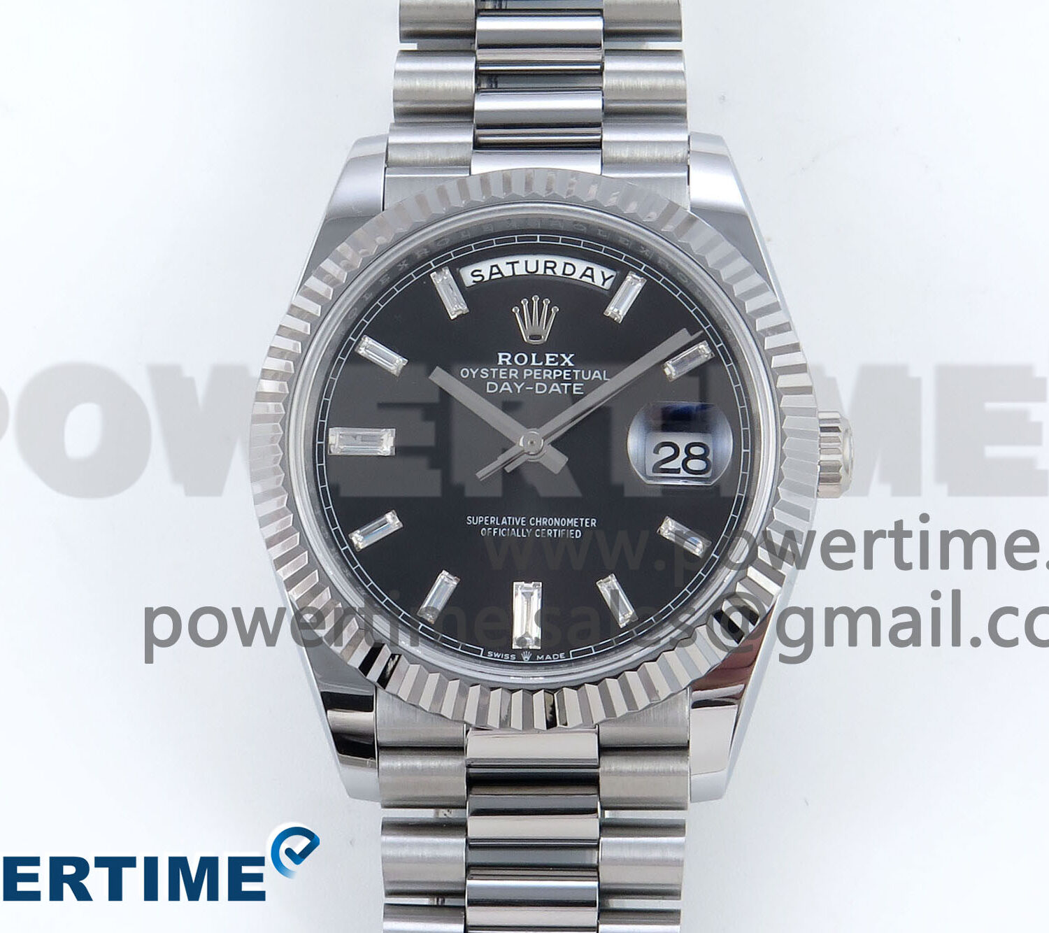 Day Date 40 SS 228239 Noob 1:1 Best Edition Black Crystal Dial on President Bracelet A2836 (Gain Weight)