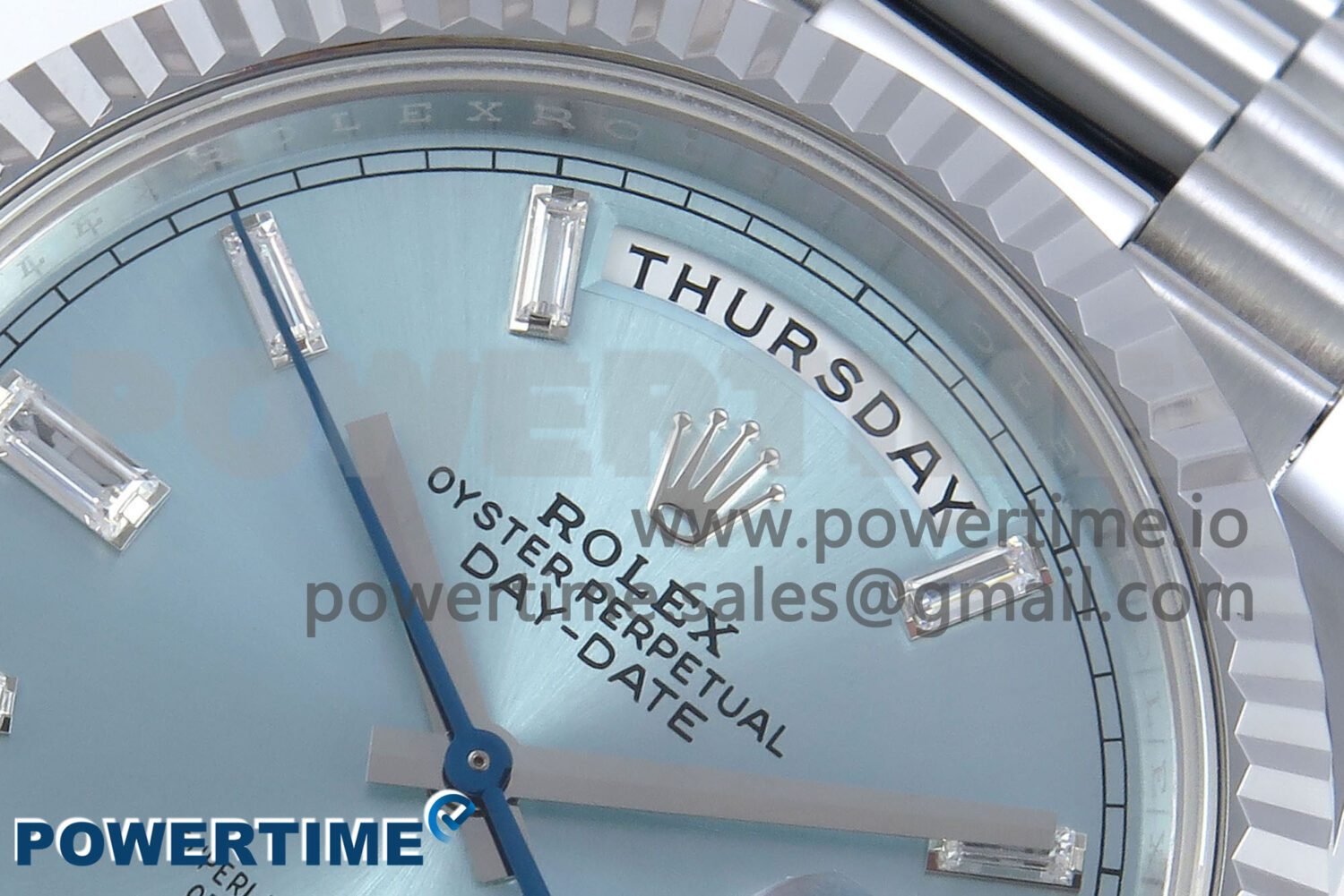 Day Date 40 SS 228239 Noob 1:1 Best Edition Ice Blue Crystal Dial on President Bracelet A2836 (Gain Weight) - Image 4