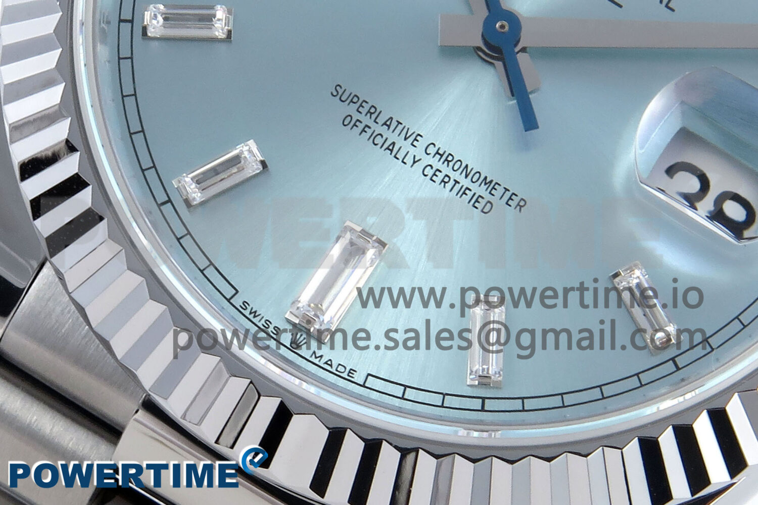 Day Date 40 SS 228239 Noob 1:1 Best Edition Ice Blue Crystal Dial on President Bracelet A2836 (Gain Weight) - Image 5