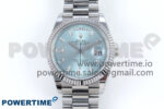 Day Date 40 SS 228239 Noob 1:1 Best Edition Ice Blue Crystal Dial on President Bracelet A2836 (Gain Weight)