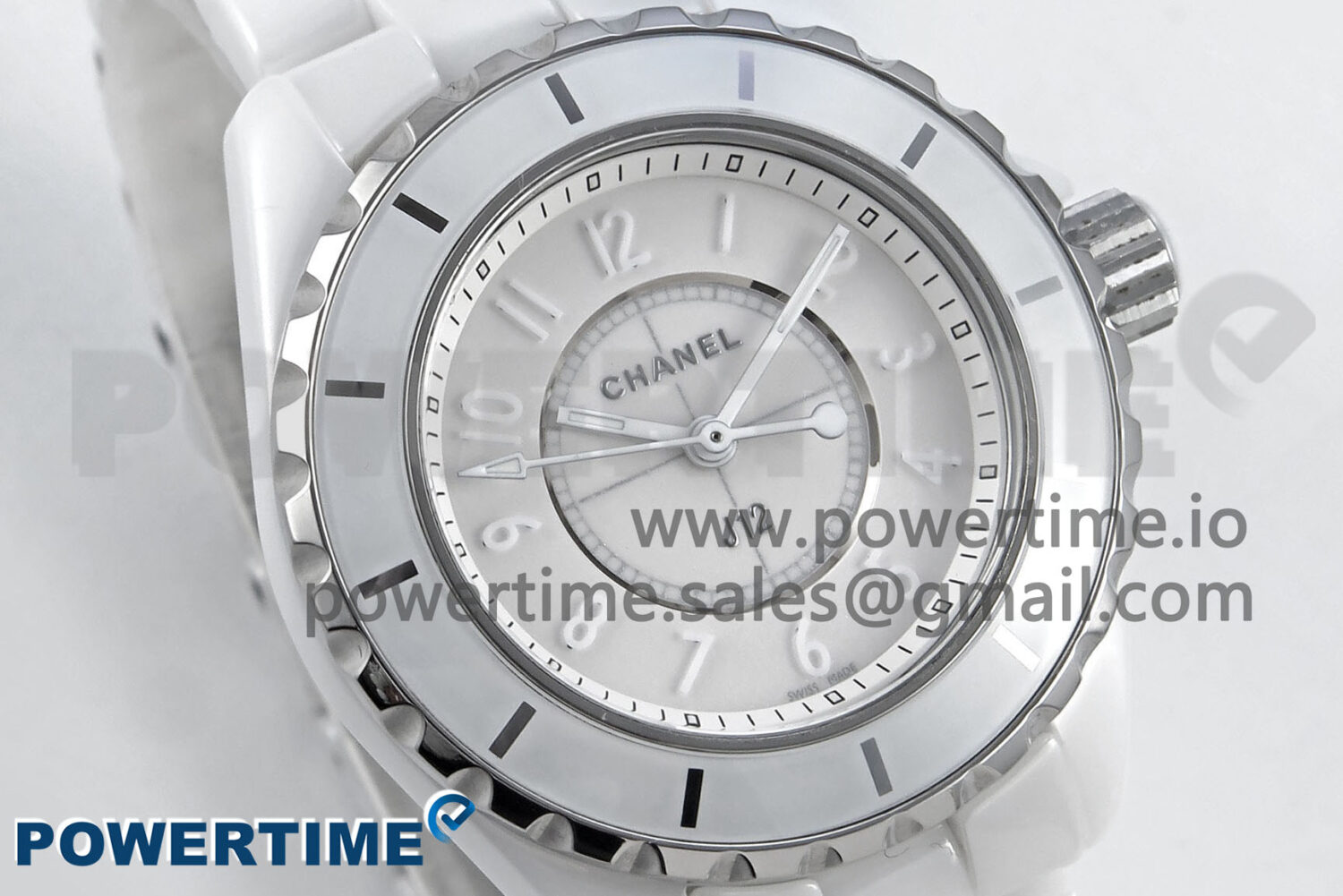 J13 33mm White Ceramic HTF 1:1 Best Edition White Dial Numbers Makers on Bracelet Swiss Quartz - Image 2