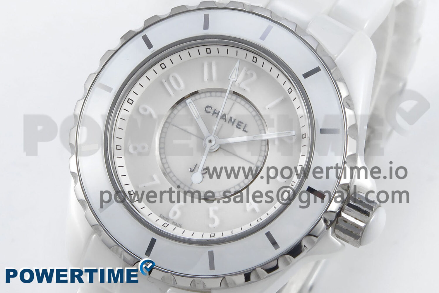 J13 33mm White Ceramic HTF 1:1 Best Edition White Dial Numbers Makers on Bracelet Swiss Quartz - Image 3