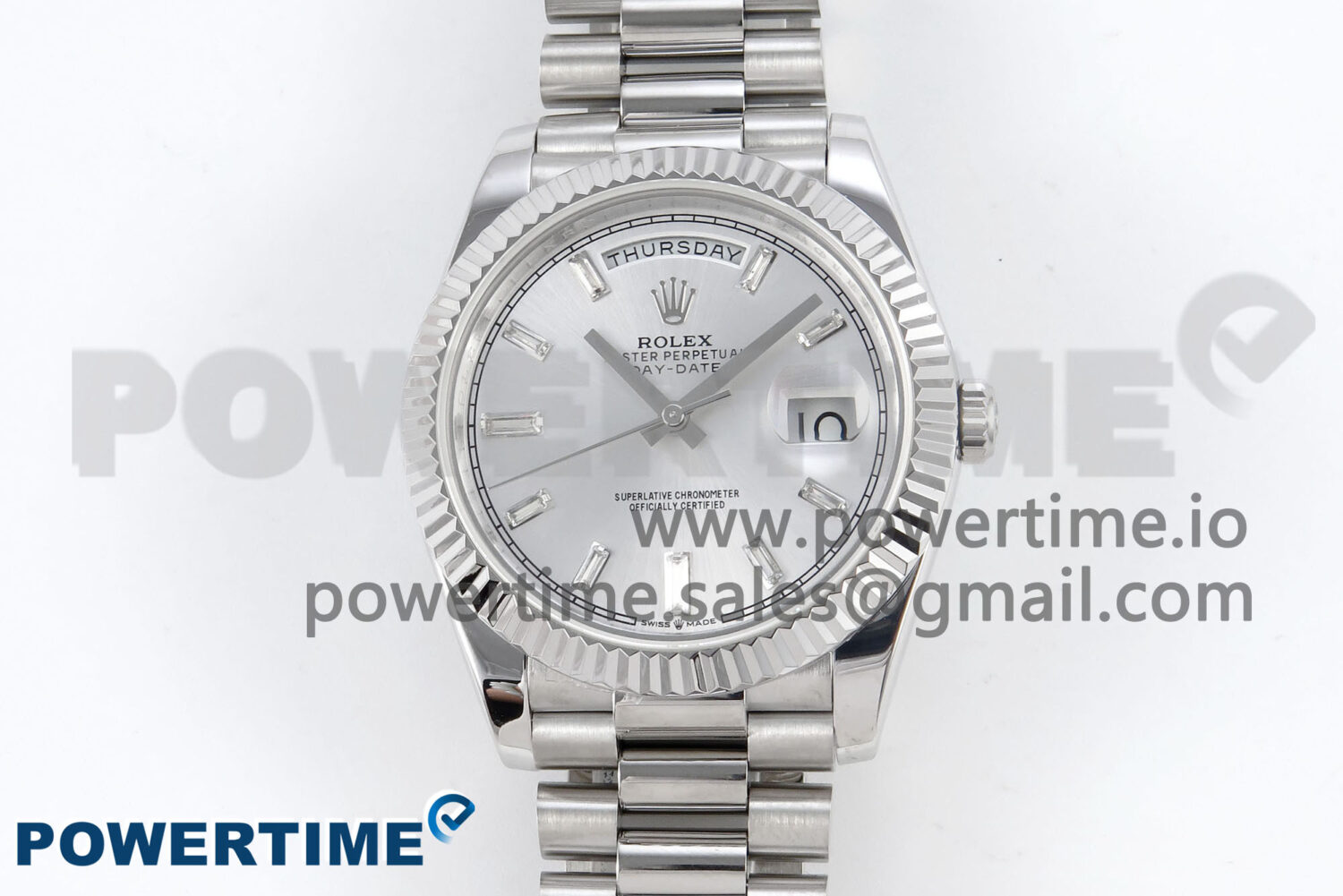 Day Date 40 SS 228239 KF 1:1 Best Edition Silver Crystal Dial on President Bracelet VR3255 (Gain Weight) - Image 1