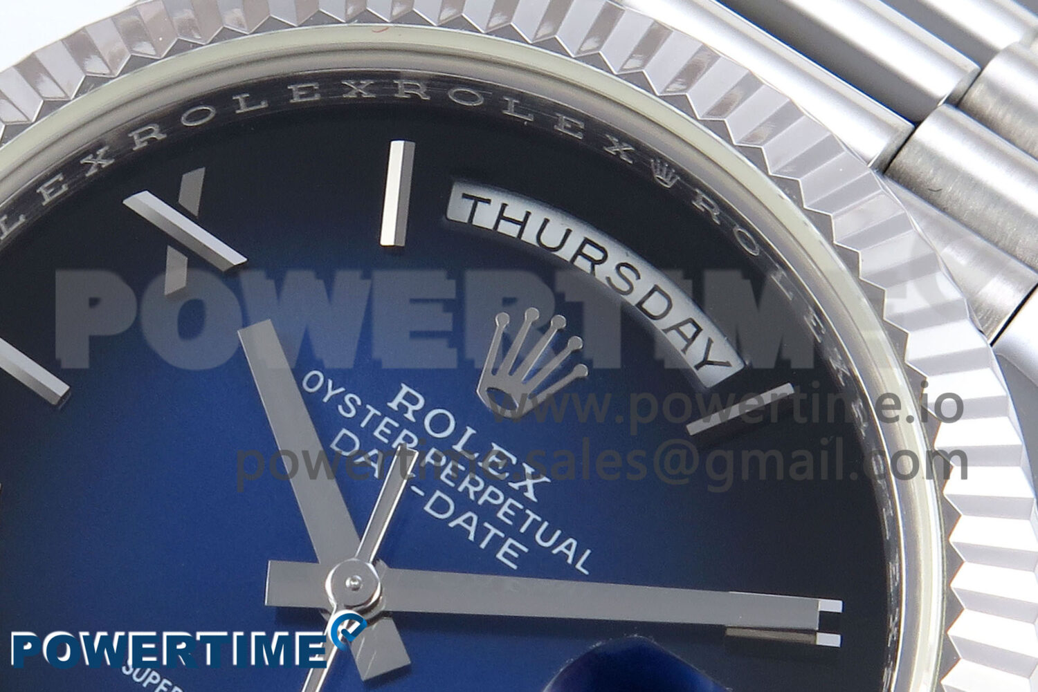 Day Date 40 SS 228239 KF 1:1 Best Edition Blue Ombre Dial on President Bracelet VR3255 (Gain Weight) - Image 4