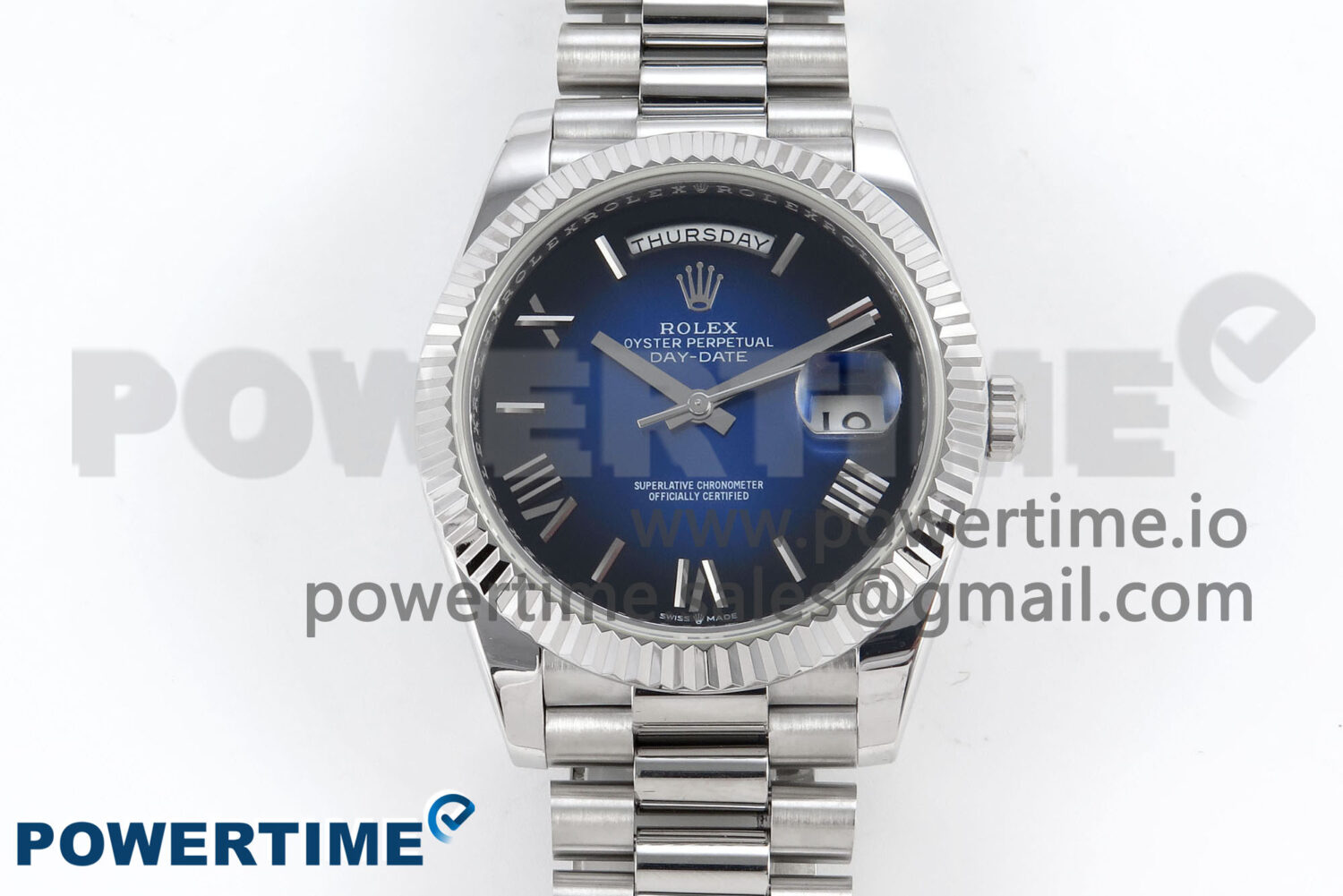 Day Date 40 SS 228239 KF 1:1 Best Edition Blue Ombre Dial on President Bracelet VR3255 (Gain Weight) - Image 1