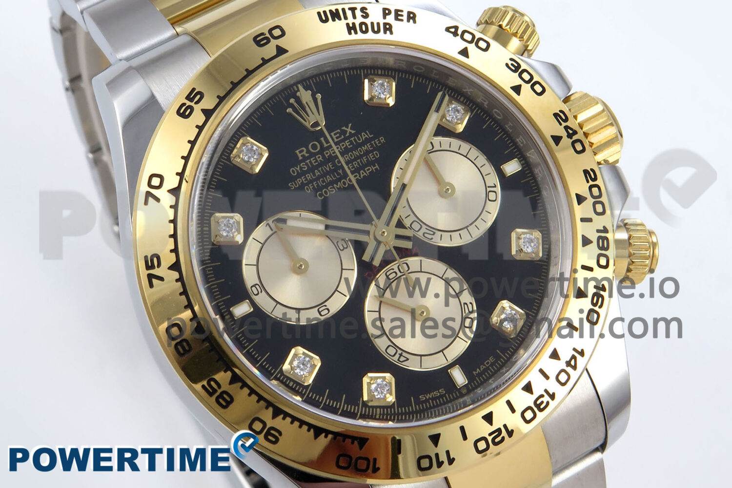 Daytona 126503 Clean 1:1 Best Edition 904L Black/YG Diamond Dial on SS/YG Bracelet SH4131 - Image 2