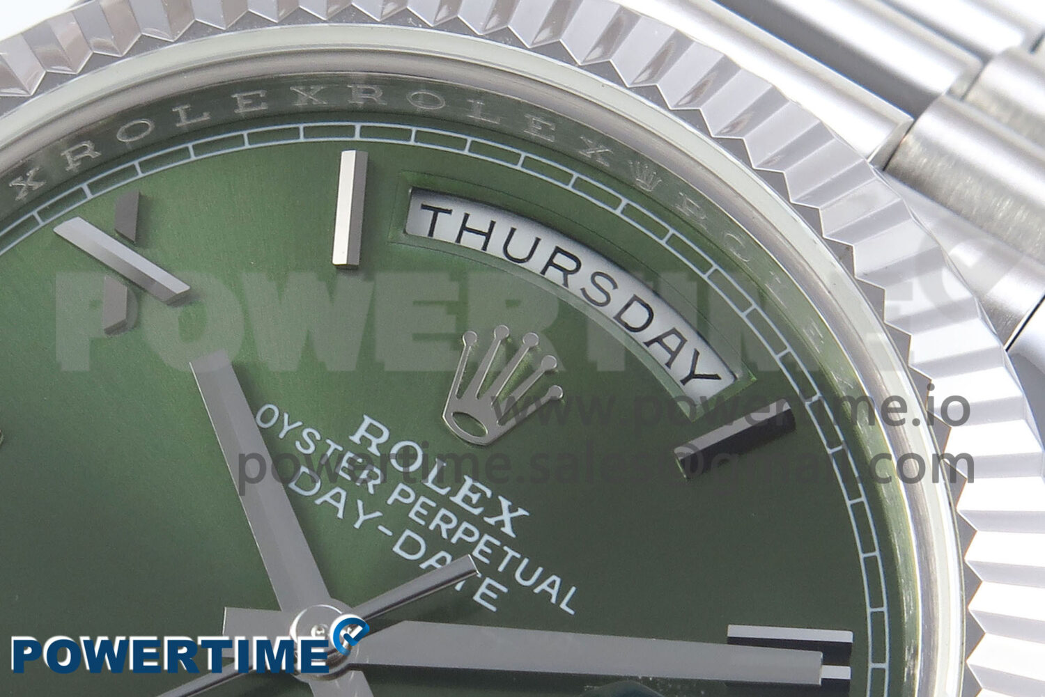 Day Date 40 SS 228239 KF 1:1 Best Edition Green Roman Dial on President Bracelet VR3255 (Gain Weight) - Image 4