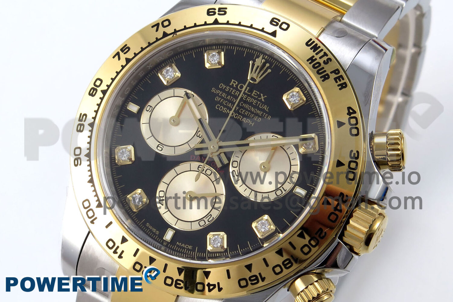 Daytona 126503 Clean 1:1 Best Edition 904L Black/YG Diamond Dial on SS/YG Bracelet SH4131 - Image 3