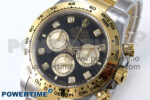 Daytona 126503 Clean 1:1 Best Edition 904L Black/YG Diamond Dial on SS/YG Bracelet SH4131 - Image 3