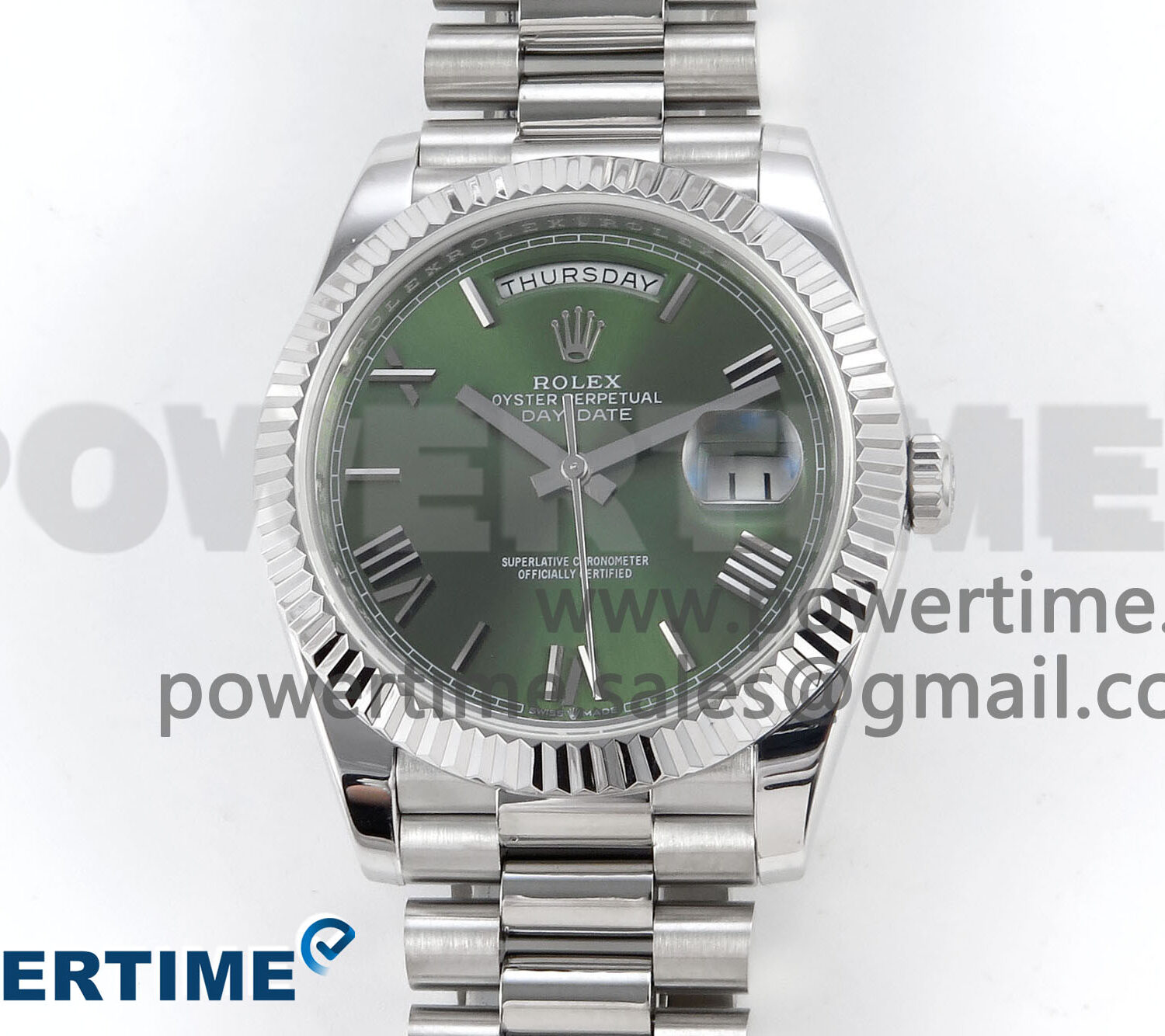 Day Date 40 SS 228239 KF 1:1 Best Edition Green Roman Dial on President Bracelet VR3255 (Gain Weight)