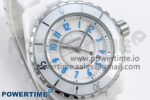 J13 33mm White Ceramic HTF 1:1 Best Edition White/Blue Dial on Bracelet Swiss Quartz - Image 2