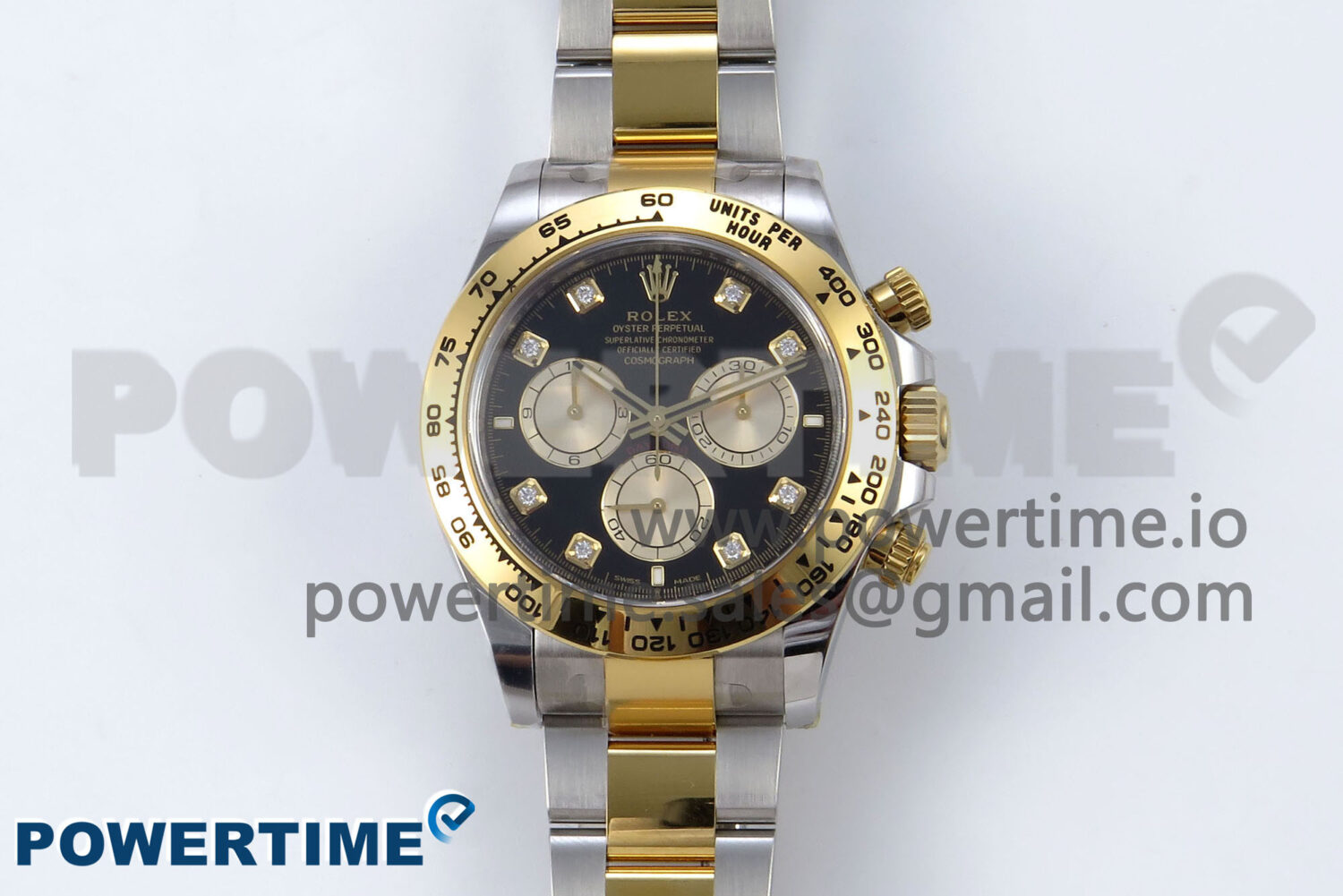 Daytona 126503 Clean 1:1 Best Edition 904L Black/YG Diamond Dial on SS/YG Bracelet SH4131 - Image 1