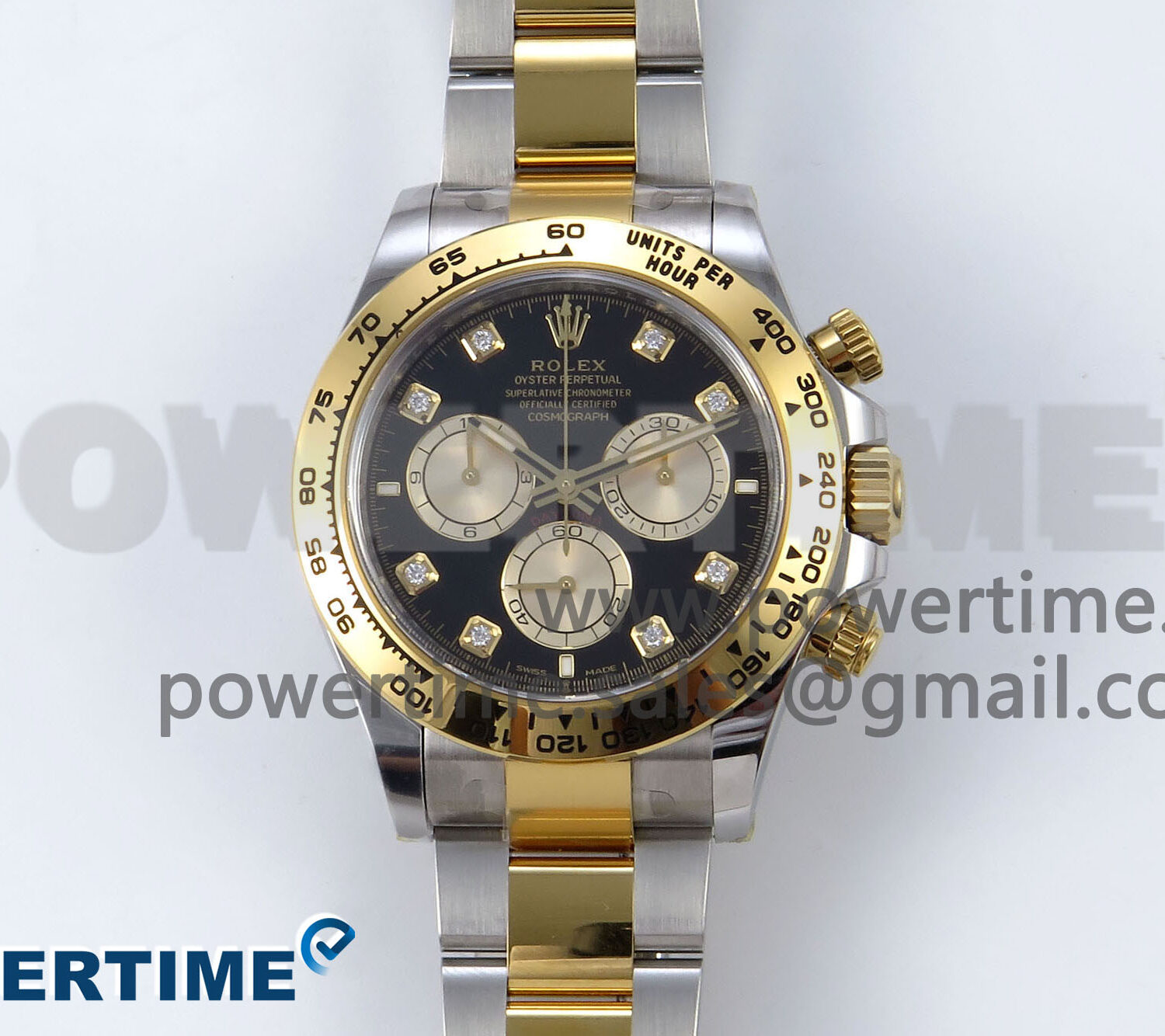 Daytona 126503 Clean 1:1 Best Edition 904L Black/YG Diamond Dial on SS/YG Bracelet SH4131