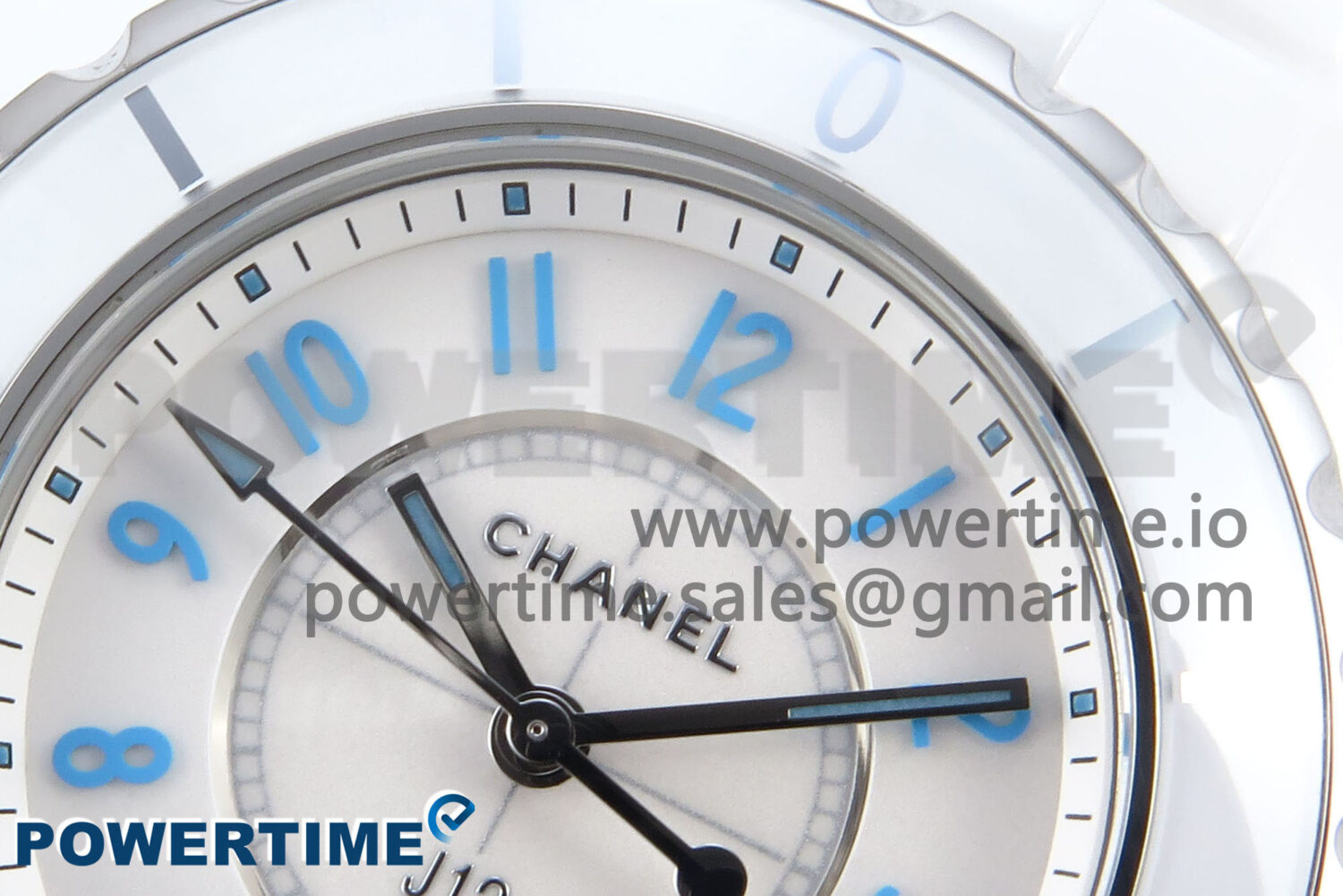 J13 33mm White Ceramic HTF 1:1 Best Edition White/Blue Dial on Bracelet Swiss Quartz - Image 4