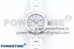 J13 33mm White Ceramic HTF 1:1 Best Edition White/Blue Dial on Bracelet Swiss Quartz