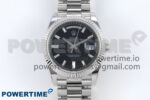 Day Date 40 SS 228239 KF 1:1 Best Edition Black Crystal Dial on President Bracelet VR3255 (Gain Weight)