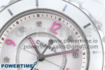 J13 33mm White Ceramic HTF 1:1 Best Edition Pink Dial Diamonds Makers on Bracelet Swiss Quartz - Image 4