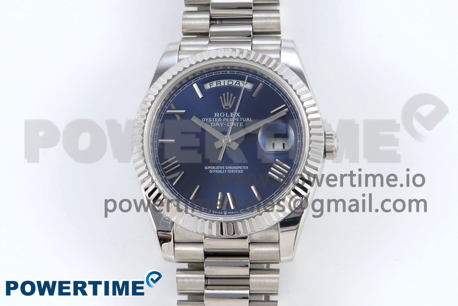 Day Date 40 SS 228239 KF 1:1 Best Edition Blue Roman Dial on President Bracelet VR3255 (Gain Weight) - Image 1