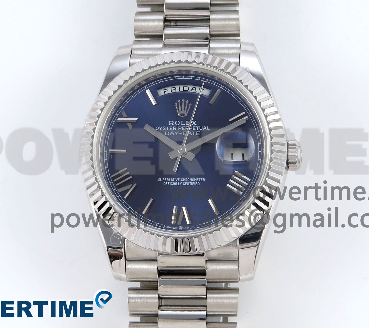 Day Date 40 SS 228239 KF 1:1 Best Edition Blue Roman Dial on President Bracelet VR3255 (Gain Weight)