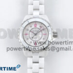 J13 33mm White Ceramic HTF 1:1 Best Edition Pink Dial Diamonds Makers on Bracelet Swiss Quartz