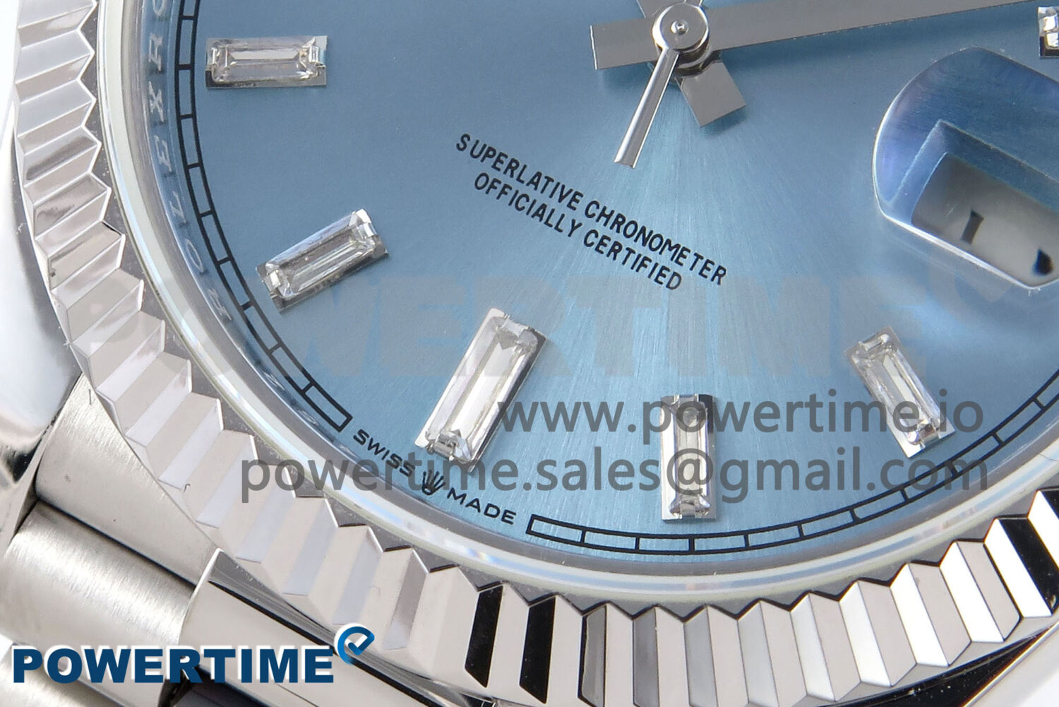 Day Date 40 SS 228236 KF 1:1 Best Edition Ice Blue Crystal Dial on President Bracelet VR3255 (Gain Weight) - Image 5