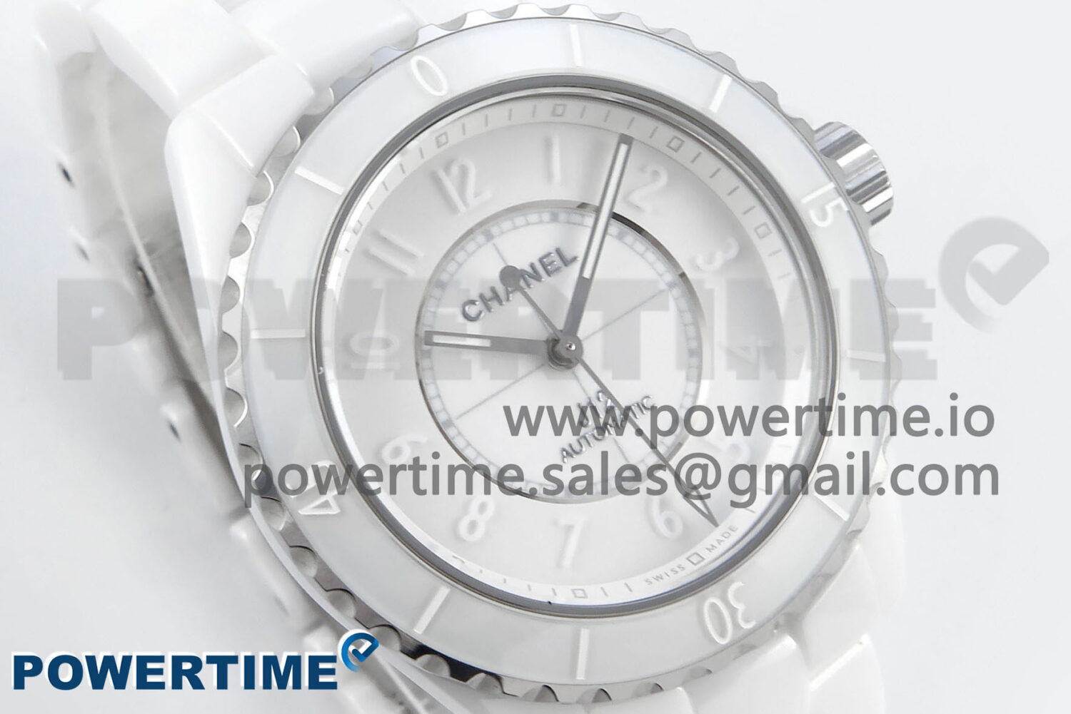 J13 33mm White Ceramic HTF 1:1 Best Edition White Numbers Dial on Bracelet A12.1 - Image 2
