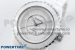 J13 33mm White Ceramic HTF 1:1 Best Edition White Numbers Dial on Bracelet A12.1 - Image 3