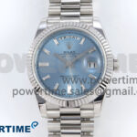Day Date 40 SS 228236 KF 1:1 Best Edition Ice Blue Crystal Dial on President Bracelet VR3255 (Gain Weight)