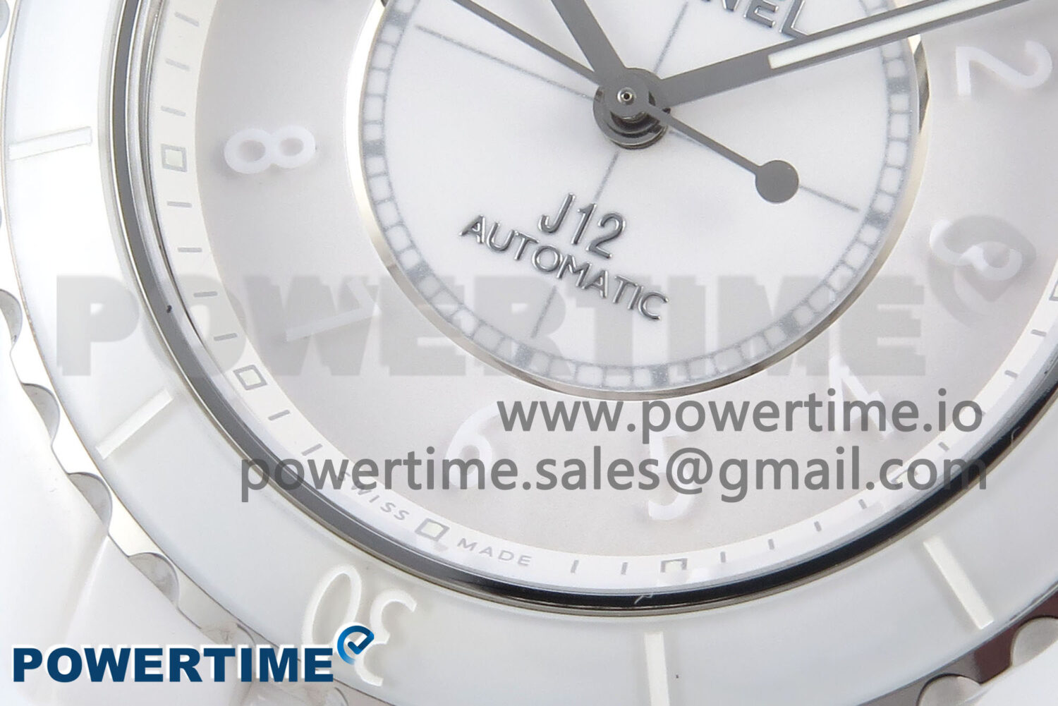 J13 33mm White Ceramic HTF 1:1 Best Edition White Numbers Dial on Bracelet A12.1 - Image 5