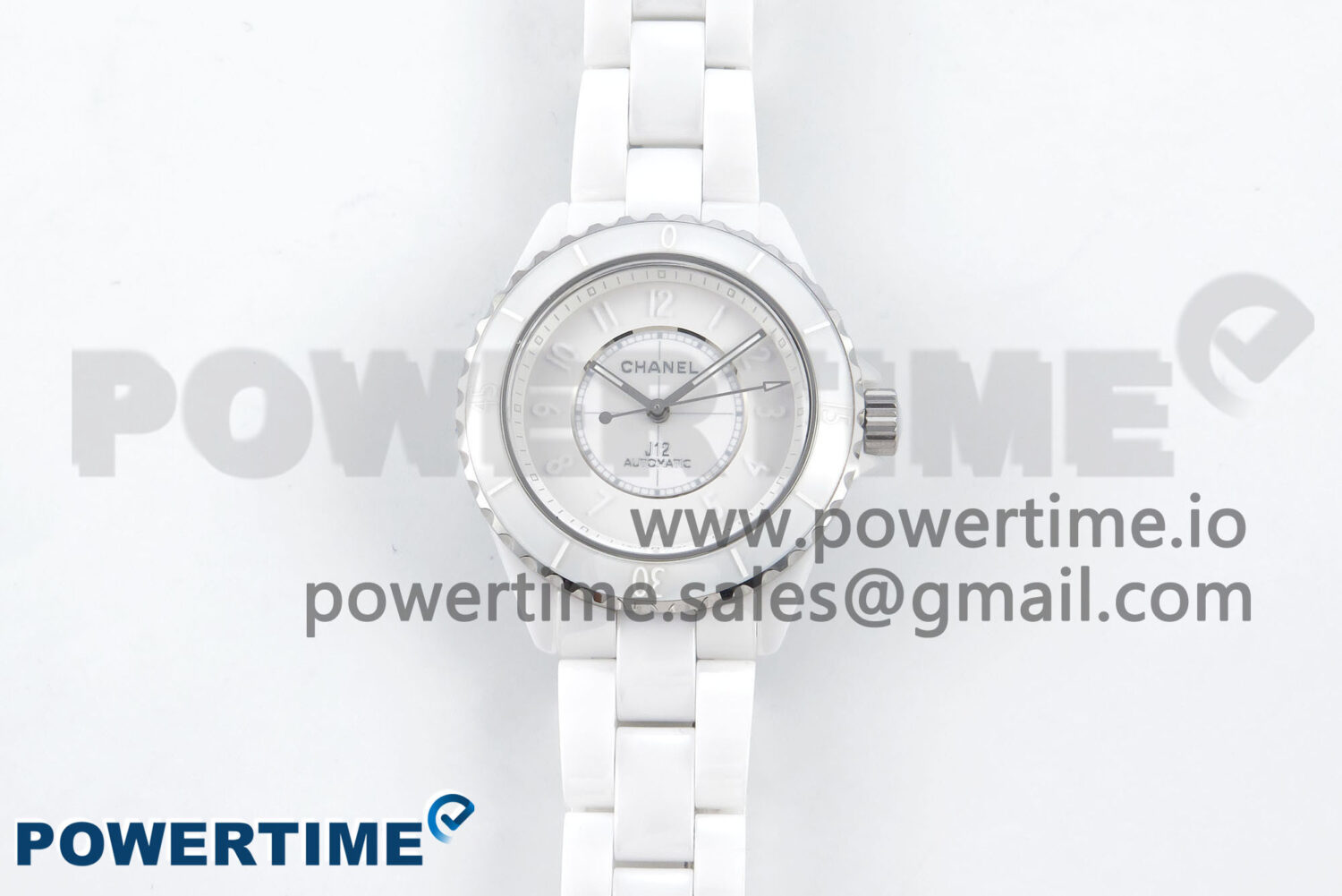 J13 33mm White Ceramic HTF 1:1 Best Edition White Numbers Dial on Bracelet A12.1 - Image 1