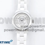 J13 33mm White Ceramic HTF 1:1 Best Edition White Numbers Dial on Bracelet A12.1