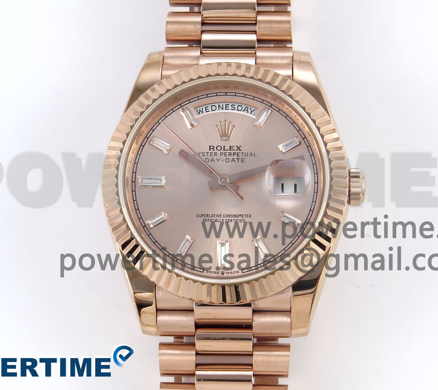 Day Date 40 RG 228235 KF 1:1 Best Edition RG Crystal Dial on President Bracelet VR3255 (Gain Weight)