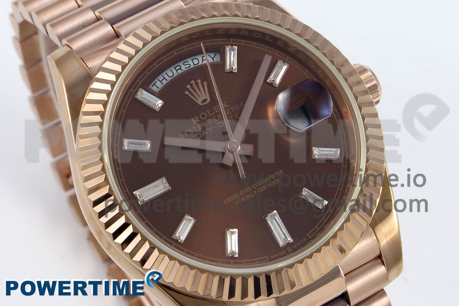 Day Date 40 RG 228235 KF 1:1 Best Edition Brown Crystal Dial on President Bracelet VR3255 (Gain Weight) - Image 2